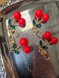Cherry with green crystal leaves