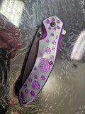Purple Diamond Spring Assisted Folding Knife