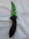 Green Knife w/ spider on blade #3086