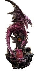 Pink glitter dragon with crystal and baby