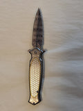 Medieval silver design knife with ornate blade #2167