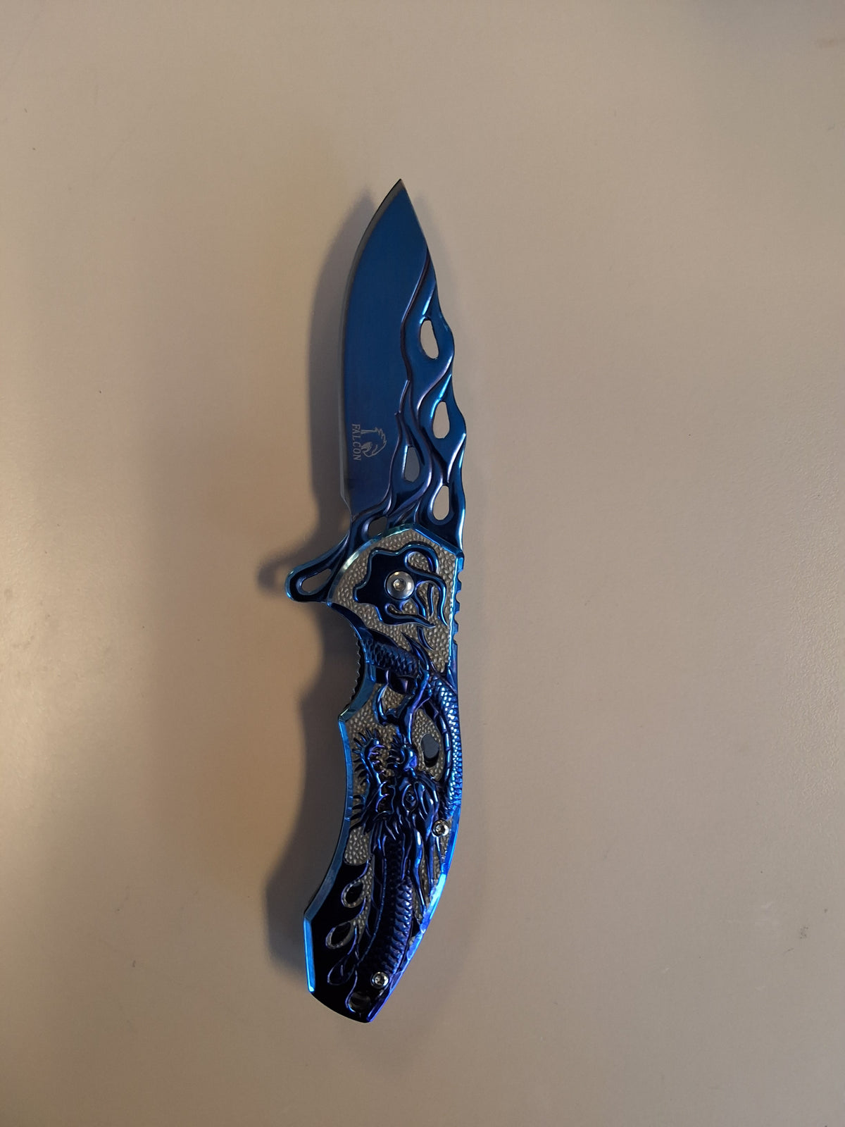 Blue & Silver Dragon Knife