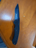 Black Tanto Tip Sawtooth Folding Knife #6502