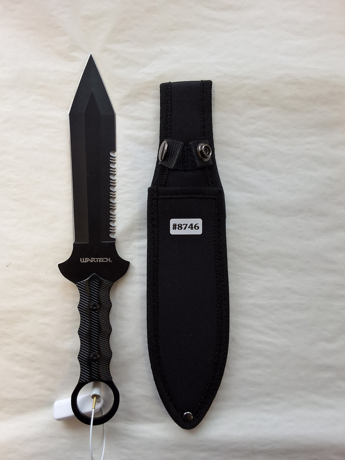 Double Edge Black Kunai Flat Serrated Blade