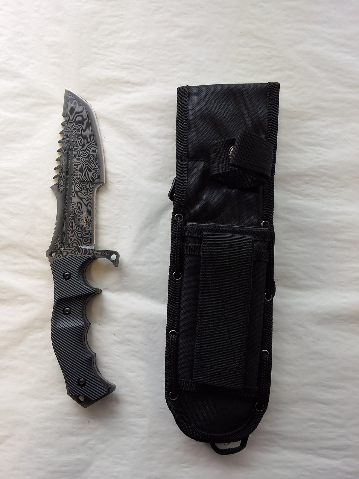 Tanto Damascus Tactical Blade w/ Sheath