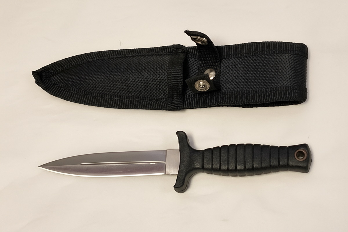 Black handle boot knife