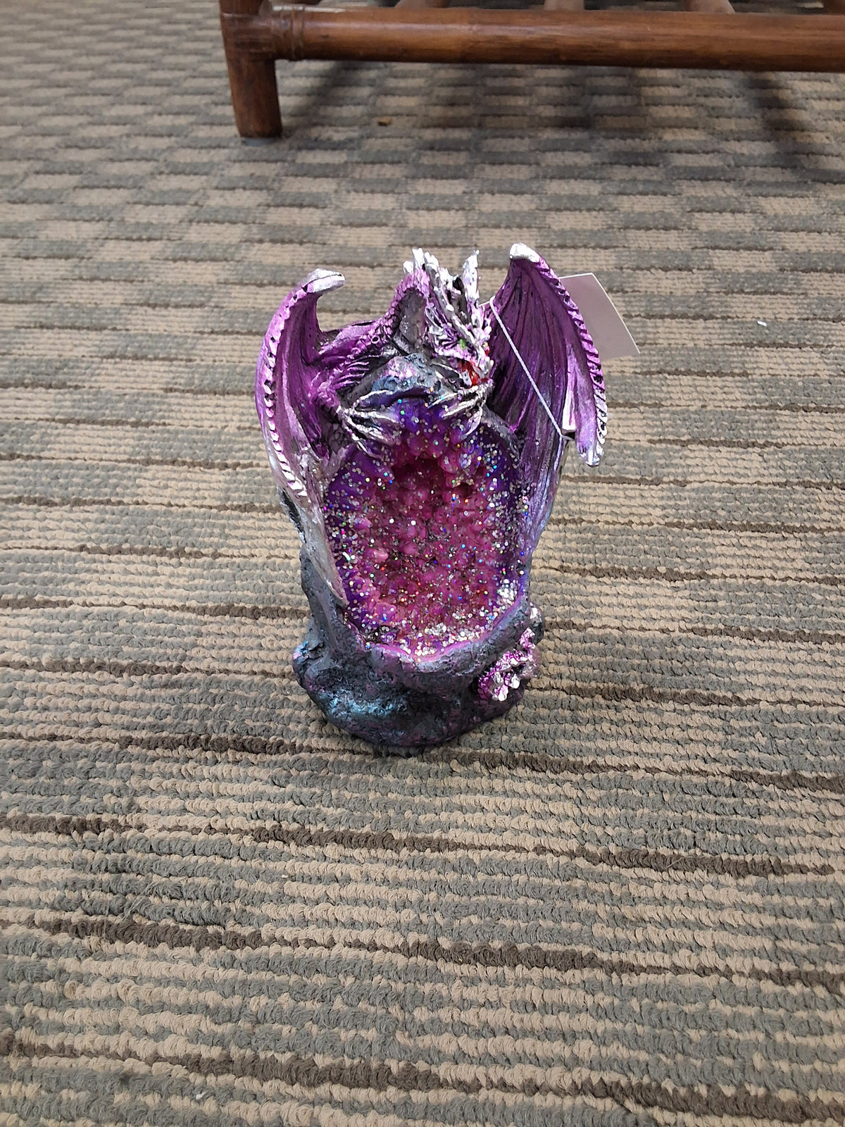 PINK DRAGON CRYSTAL STATUE