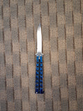 Blue Speckled Butterfly Knife