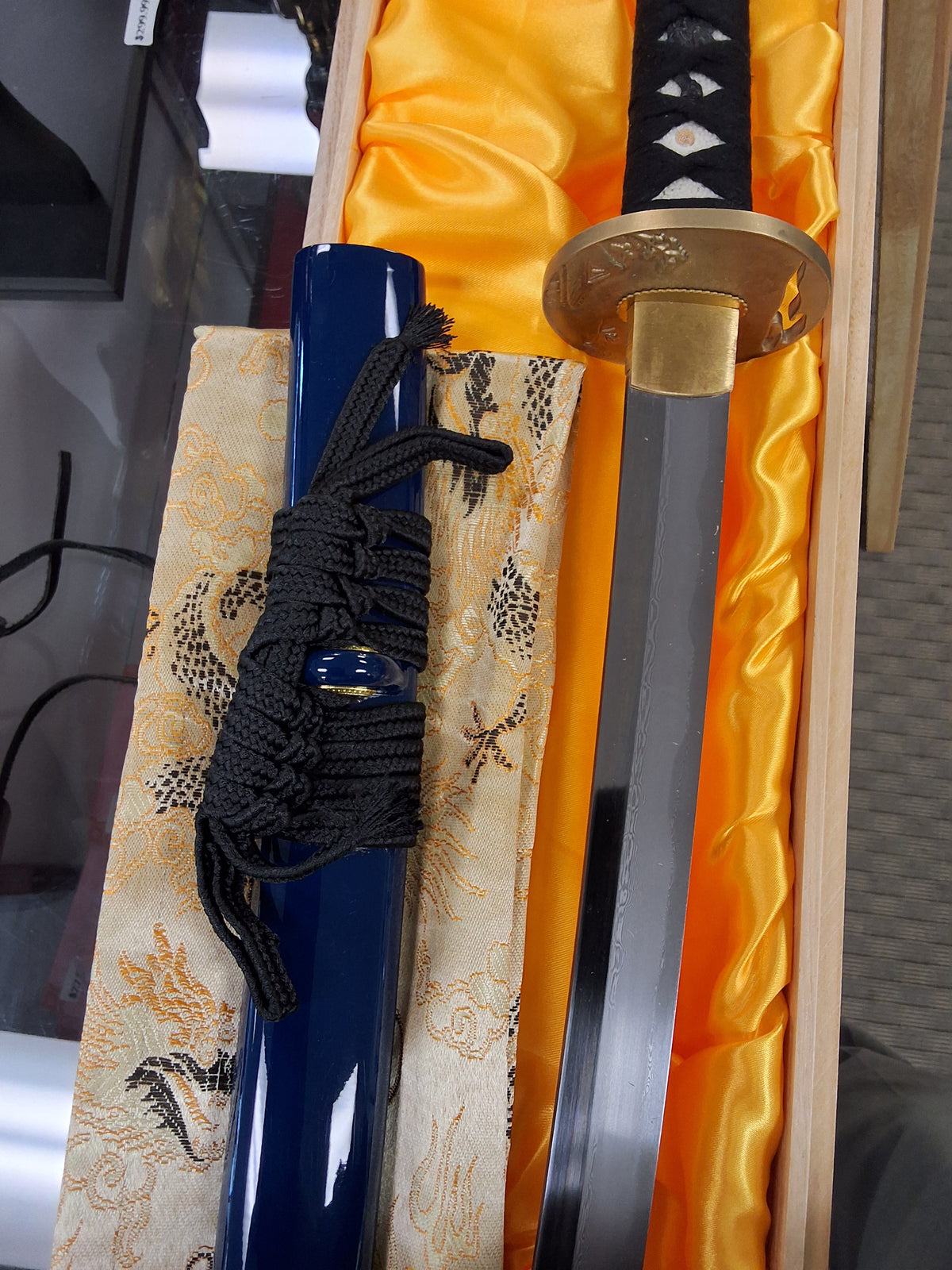 1060/1090 High Carbon Steel Katana Blue Sheath #3155