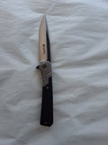 SIGMA D2 Steel Knife Black Handle Orange backing #3170
