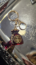 Small Gold and Red Bag Keychain