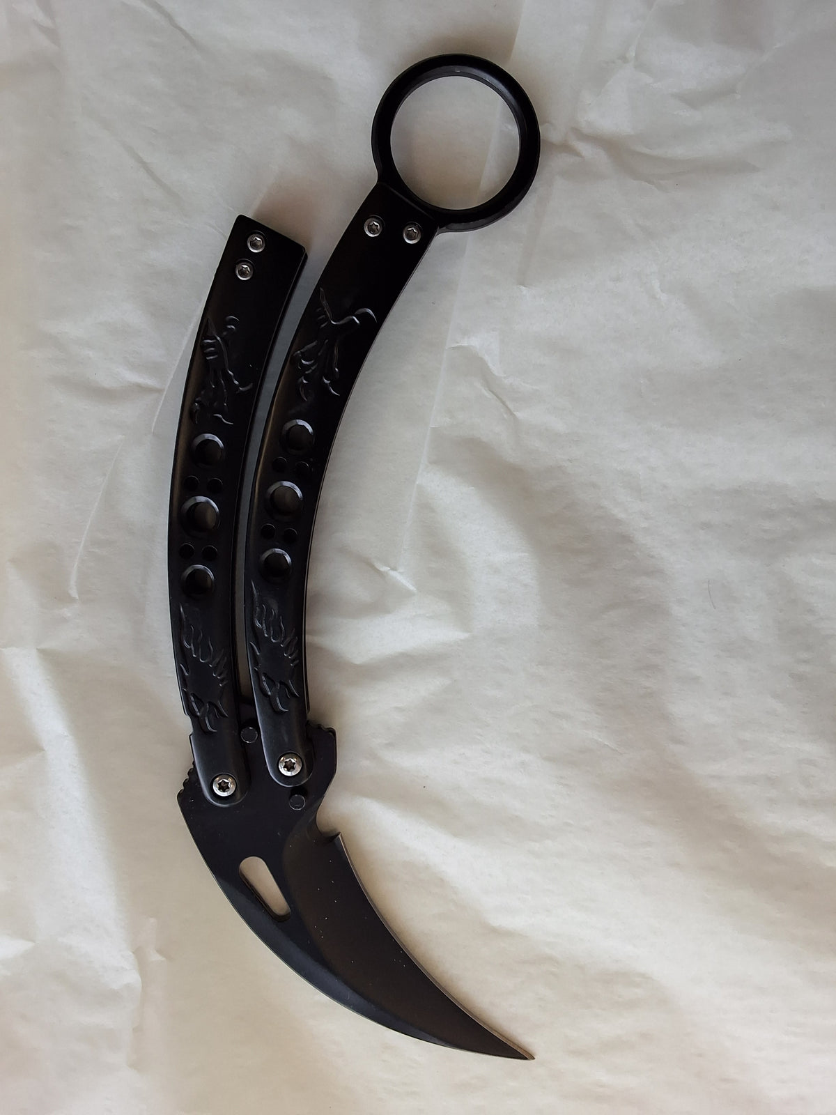 Black Karambit Butterfly Knife #2079