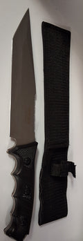 Chrome Blade Black Handle Fixed Blade #2094