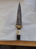 Damas. Knife with white and black wood handle #2034