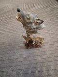 Wolf head statue